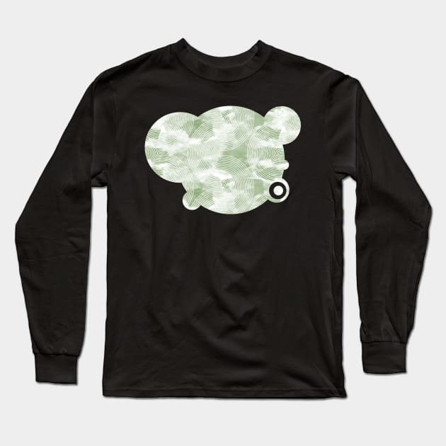 White curves on green blob Long Sleeve T-Shirt by kobyakov